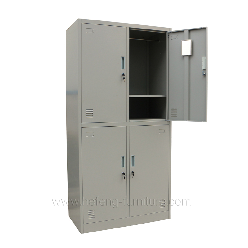 4 door storage lockers with mirror