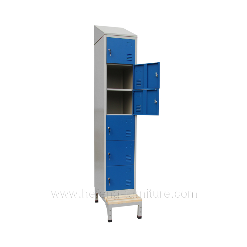 6 tier lockers with bench