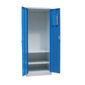 Blue metal wardrobe with mirror