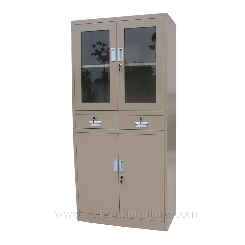 File cabinet with glass door
