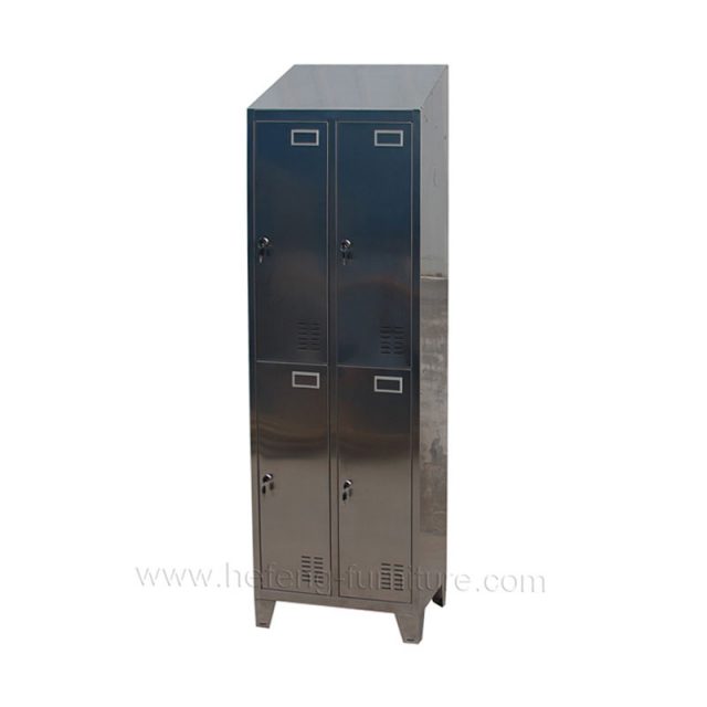 Four door stainless steel lockers