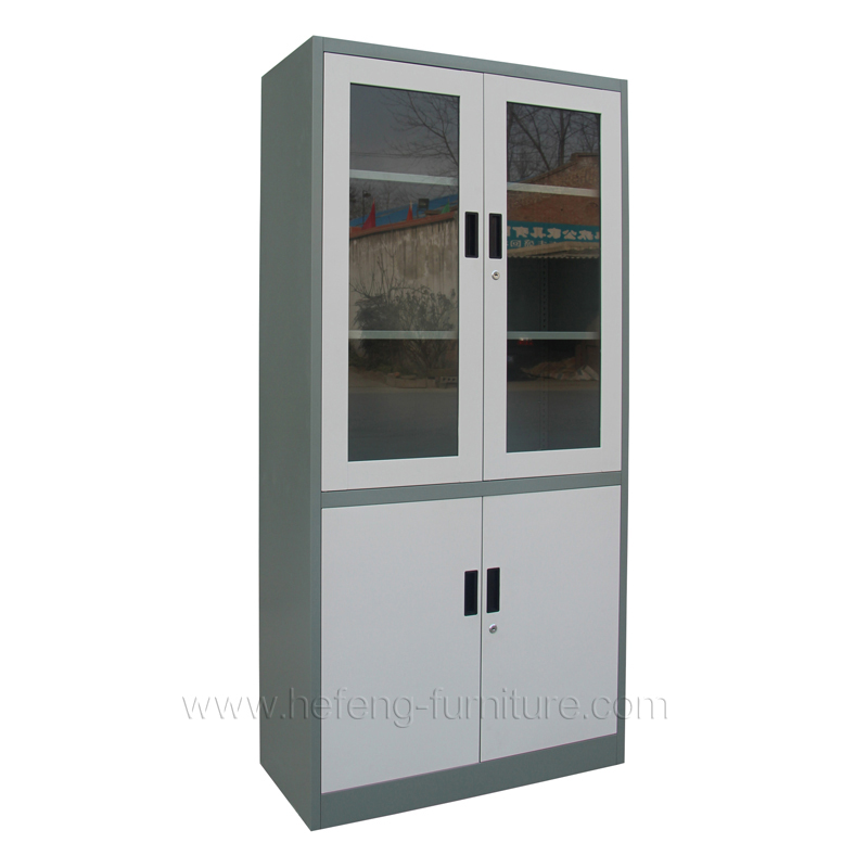 Glass Door Office Cabinet Luoyang, White Storage Cupboard With Glass Doors