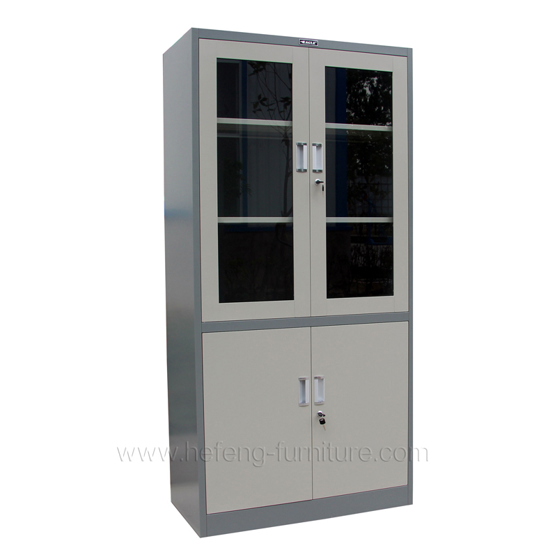 Glass door metal file cabinet