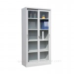 grey cabinet with glass sliding doors