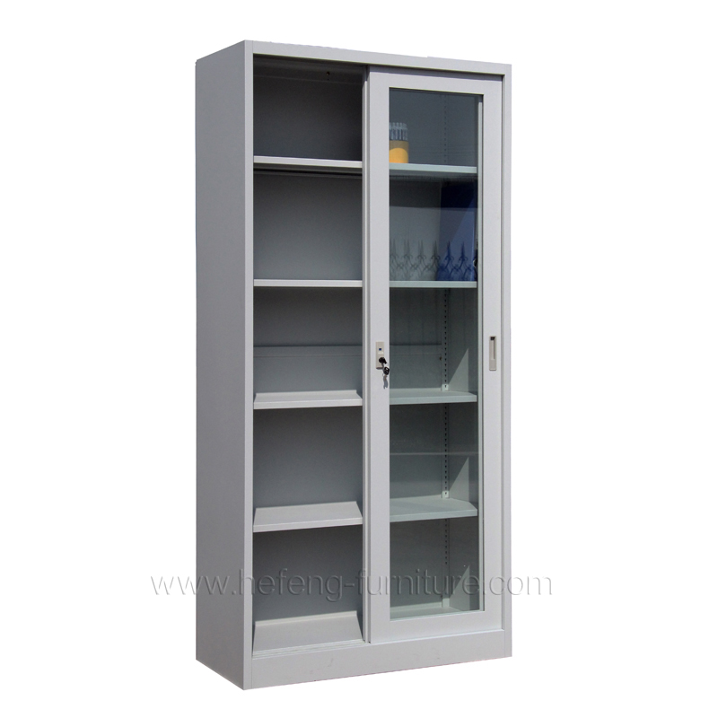 Metal cabinet with glass door