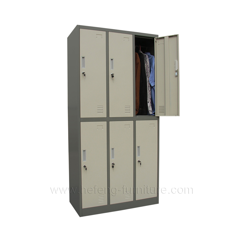 Six door clothing lockers