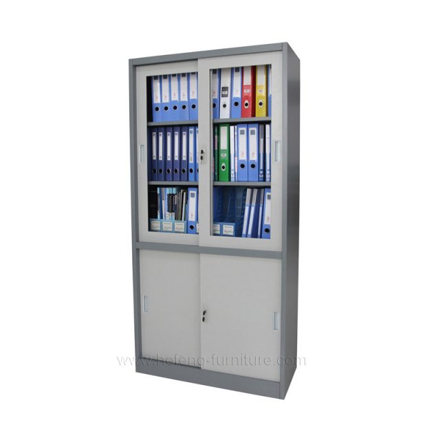 Sliding door storage cabinet