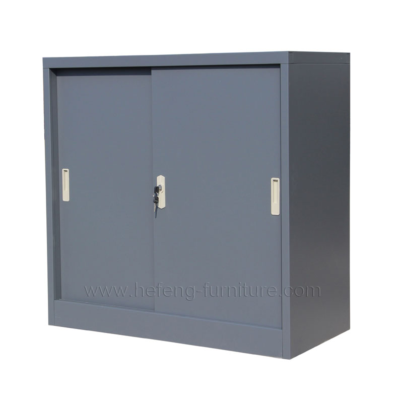 Steel sliding door file cabinet