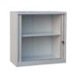 Tambour door cabinet with one shelf