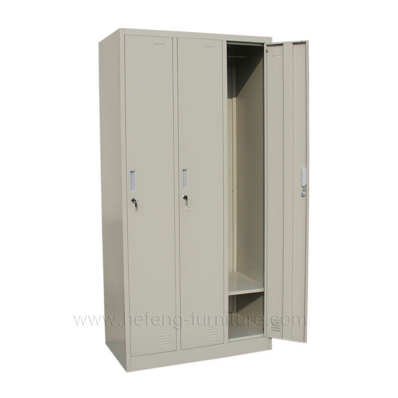 Three door workplace lockers