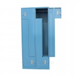 4 door metal lockers in Z shape