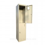 Two door steel locker with mirror