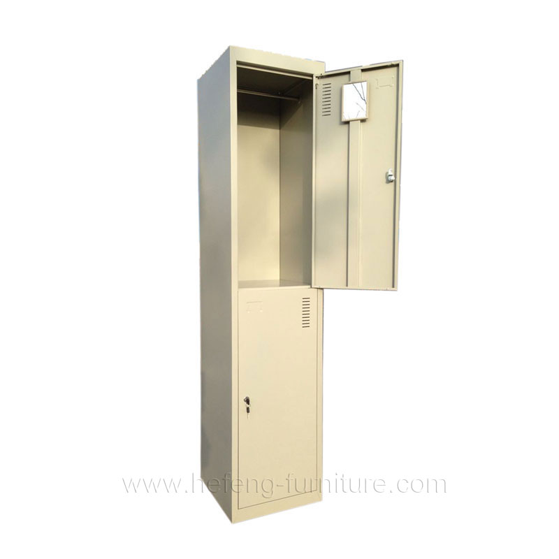 Two door steel locker with mirror