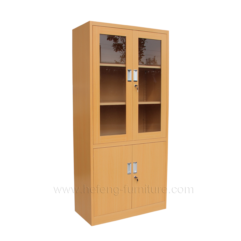 metal cabinet with glass doors