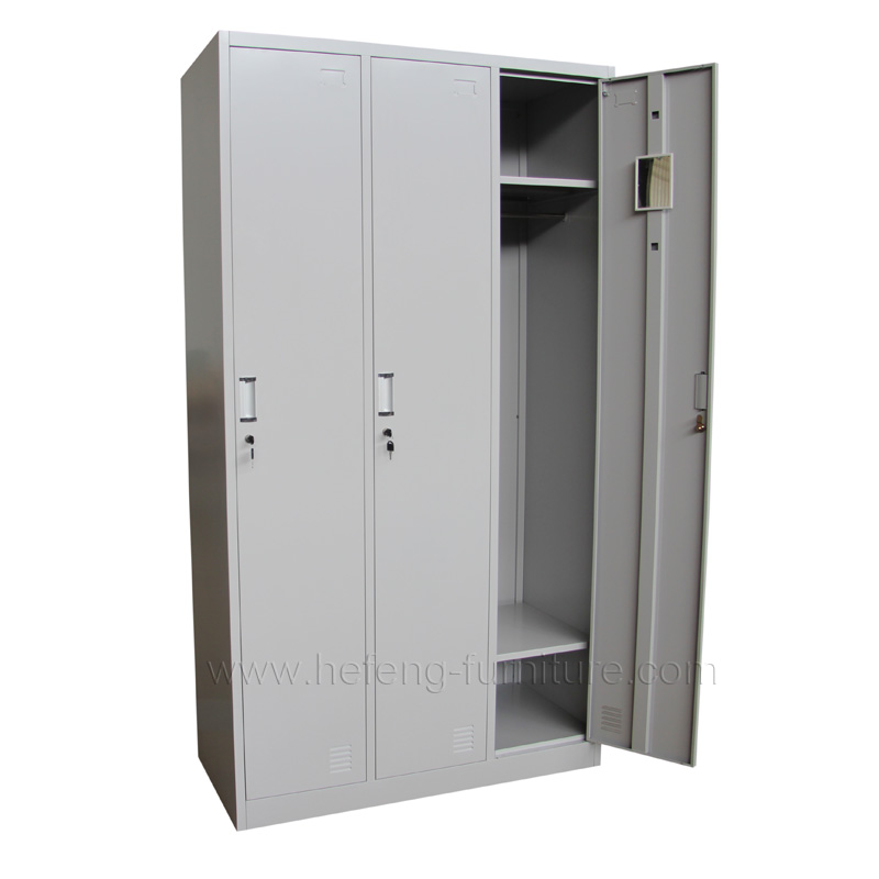 three door metal locker