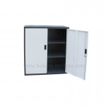 two door cabinet with shelves