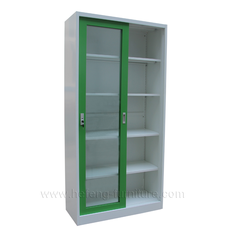 two tone sliding glass door cabinet