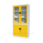 yellow metal file cabinet
