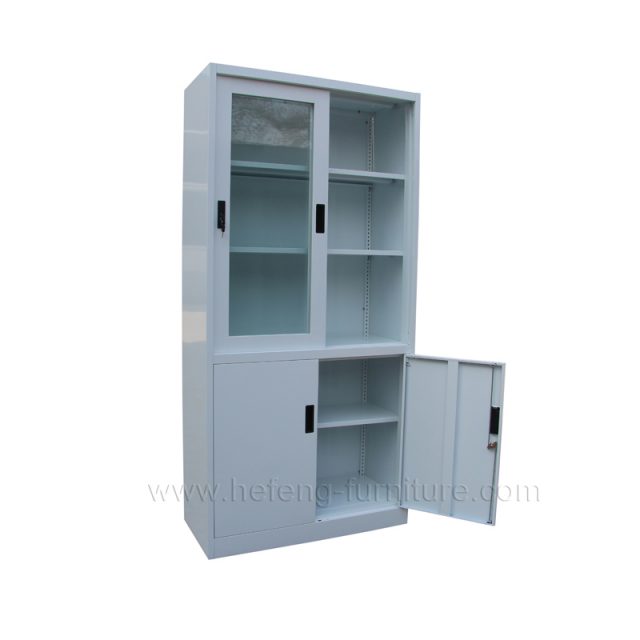 storage cabinet with doors and shelves