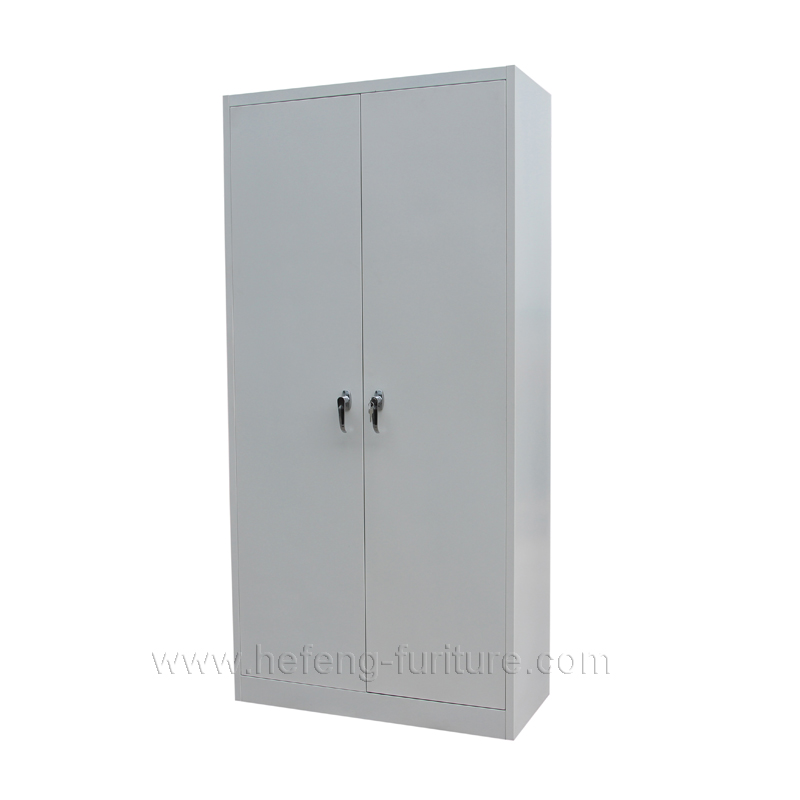 Grey Office Storage Cupboard Filing Cabinet Metal Closet Lockable two Doors Home 