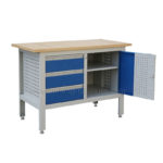 metal workbench with storage