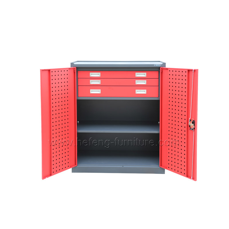 Metal Storage Cupboard in Red