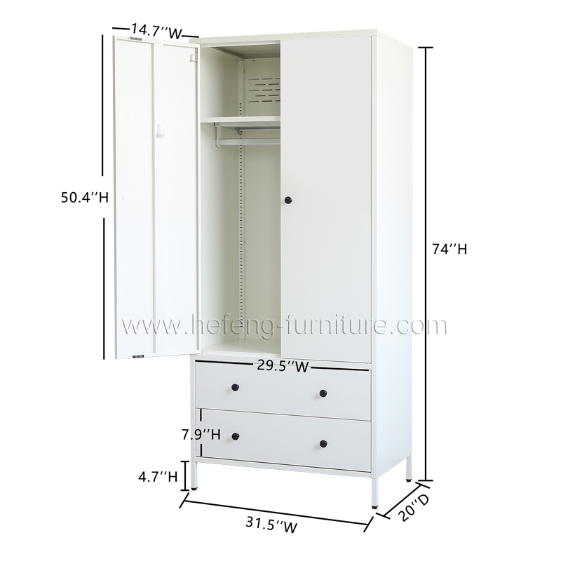 Metal Storage Wardrobe 74’’H - Luoyang Hefeng Furniture