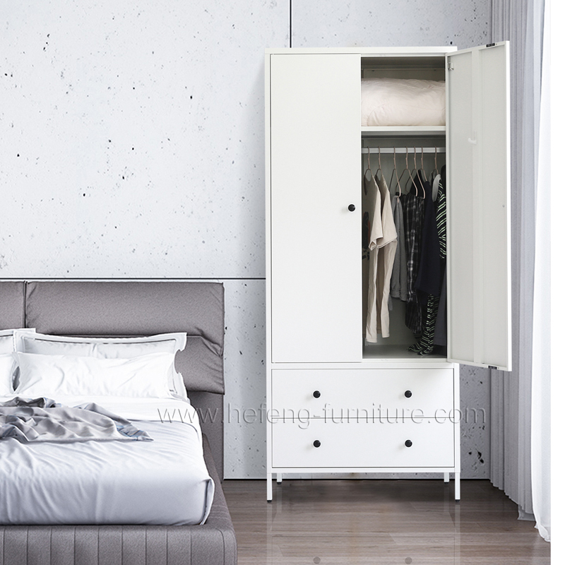 White Metal Storage Wardrobe