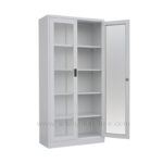 Full Height Glass Door Steel Cupboard Cabinet (2)