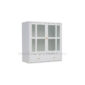 Home and Office Glass Door Display Cabinet with Drawers