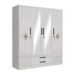 Printed 4 Doors Home Wardrobe with Drawers (1)