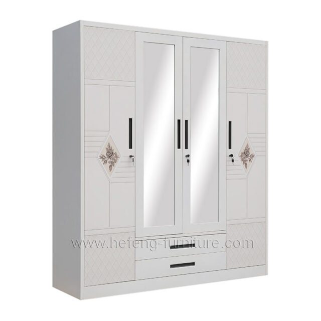Printed 4 Doors Home Wardrobe with Drawers (1)